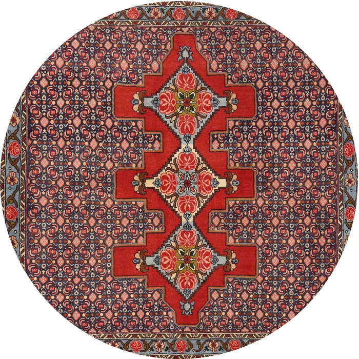 Square Machine Washable Traditional Saffron Red Rug, wshtr2434