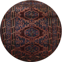 Square Machine Washable Traditional Sepia Brown Rug, wshtr2439