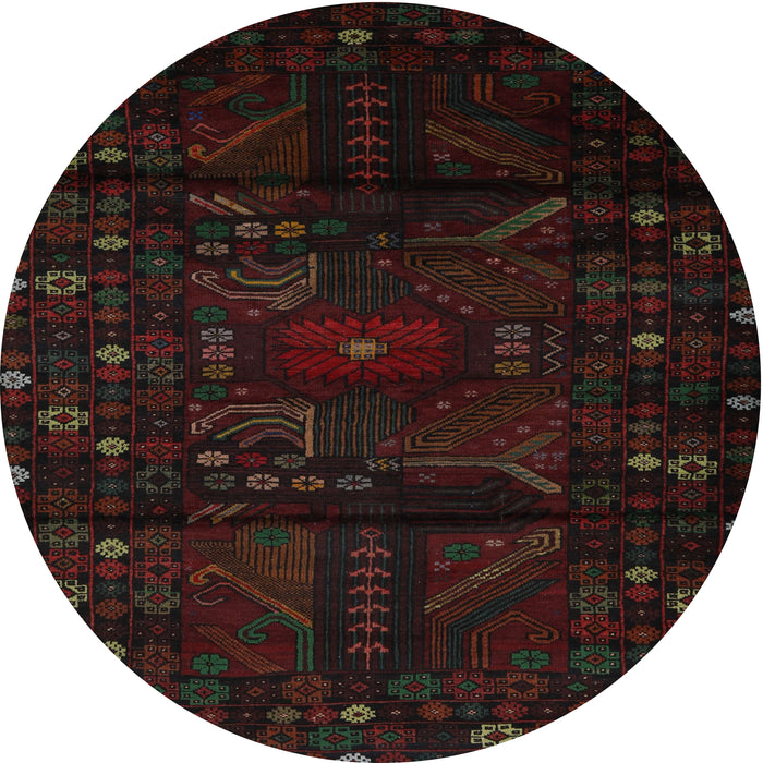 Round Traditional Red Persian Rug, tr2440