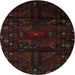 Round Traditional Red Persian Rug, tr2440