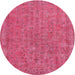 Square Machine Washable Traditional Dark Hot Pink Rug, wshtr2441