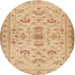 Round Traditional Orange Persian Rug, tr2442