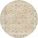 Round Traditional Light French Beige Brown Persian Rug, tr2443