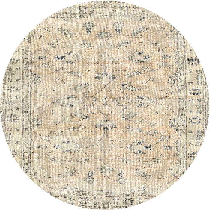Square Machine Washable Traditional Light French Beige Brown Rug, wshtr2443