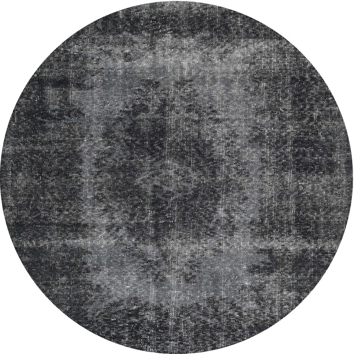 Square Machine Washable Traditional Charcoal Black Rug, wshtr2444