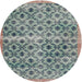 Round Traditional Dark Gray Persian Rug, tr2447