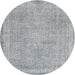 Round Traditional Gray Persian Rug, tr2448