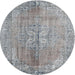 Square Machine Washable Traditional Grey Gray Rug, wshtr2451