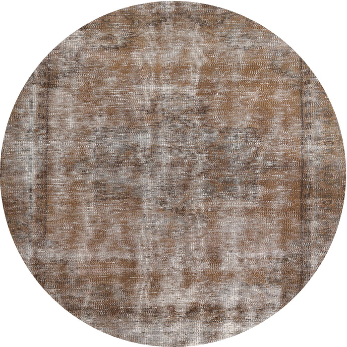 Square Machine Washable Traditional Sepia Brown Rug, wshtr2452