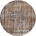 Square Machine Washable Traditional Sepia Brown Rug, wshtr2452