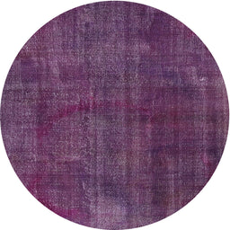 Round Traditional Plum Purple Persian Rug, tr2454