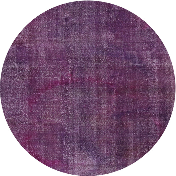 Round Traditional Plum Purple Persian Rug, tr2454