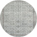 Round Traditional Gunmetal Gray Persian Rug, tr2455