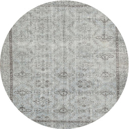 Square Machine Washable Traditional Gunmetal Gray Rug, wshtr2455