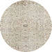 Round Traditional Camel Brown Persian Rug, tr2457