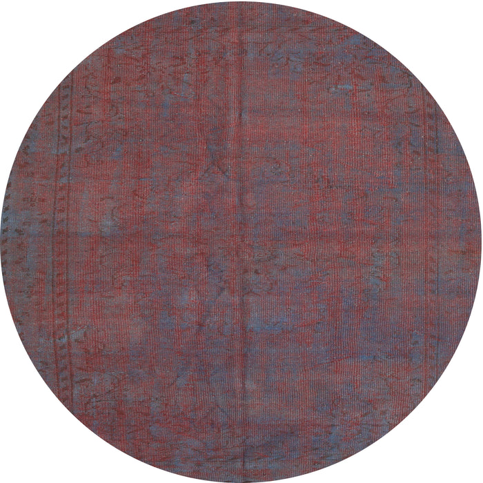 Round Traditional Chestnut Brown Persian Rug, tr2458