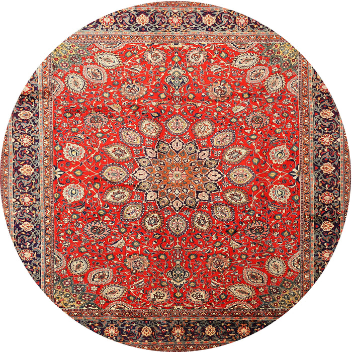 Square Machine Washable Traditional Tomato Red Rug, wshtr245