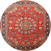 Round Traditional Red Medallion Rug, tr245