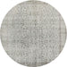 Round Traditional Gray Persian Rug, tr2461