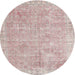 Round Traditional Rose Gold Pink Persian Rug, tr2462