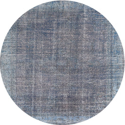 Round Traditional Blue Gray Persian Rug, tr2464