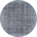 Round Traditional Blue Gray Persian Rug, tr2464