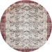 Round Traditional Chestnut Brown Persian Rug, tr2466