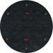 Round Traditional Black Persian Rug, tr2468