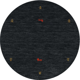 Square Machine Washable Traditional Black Rug, wshtr2468