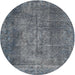 Round Traditional Dark Gray Persian Rug, tr2469