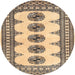 Round Traditional Reddish Brown Persian Rug, tr246
