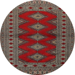 Round Traditional Rose Purple Persian Rug, tr2476
