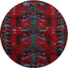 Round Traditional Red Animal Rug, tr2479