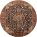 Square Machine Washable Traditional Peru Brown Rug, wshtr247