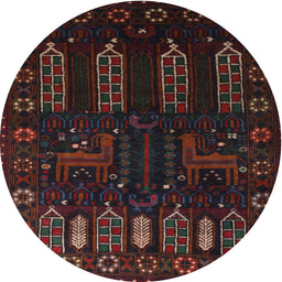 Square Machine Washable Traditional Dark Brown Rug, wshtr2480