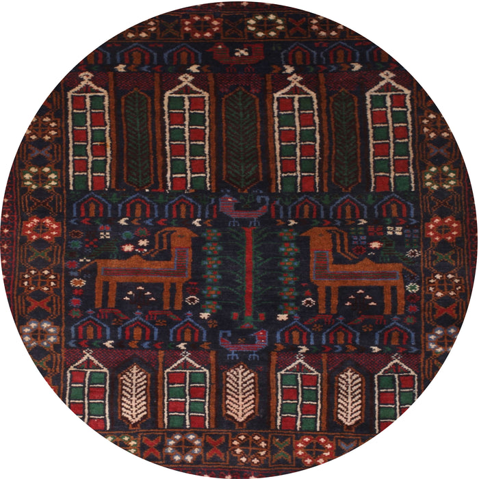 Square Machine Washable Traditional Dark Brown Rug, wshtr2480