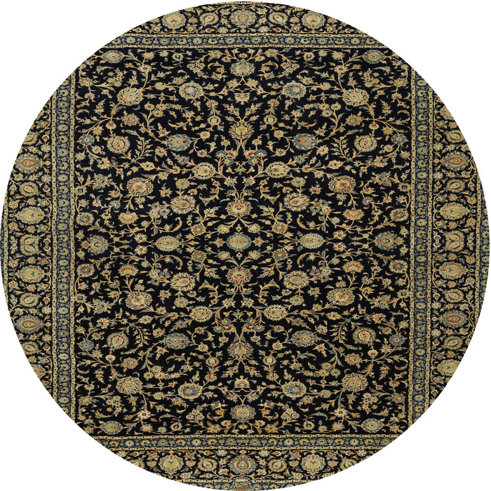 Square Machine Washable Traditional Midnight Gray Rug, wshtr2482