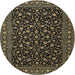 Round Traditional Mid Gray Persian Rug, tr2482