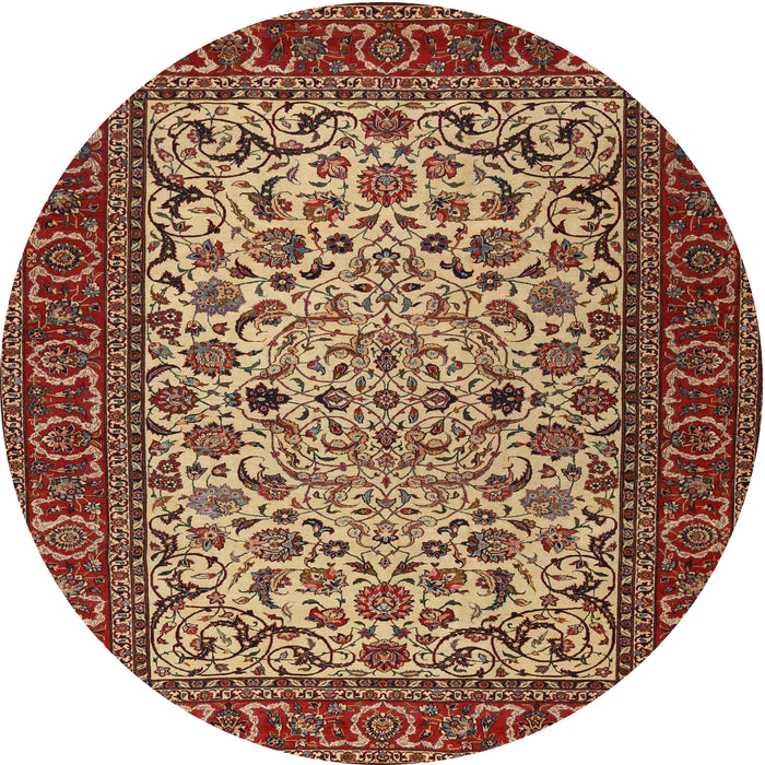 Square Machine Washable Traditional Saffron Red Rug, wshtr2483