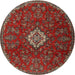 Round Traditional Red Persian Rug, tr2484