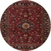 Round Traditional Chestnut Brown Persian Rug, tr2487