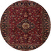 Square Machine Washable Traditional Chestnut Brown Rug, wshtr2487