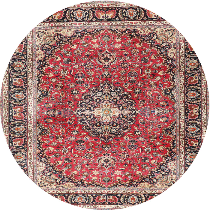 Square Machine Washable Traditional Light French Beige Brown Rug, wshtr2488