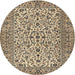 Round Traditional Coffee Brown Persian Rug, tr2489