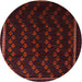 Round Traditional Wine Red Southwestern Rug, tr2490