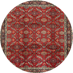 Square Machine Washable Traditional Dark Almond Brown Rug, wshtr2492