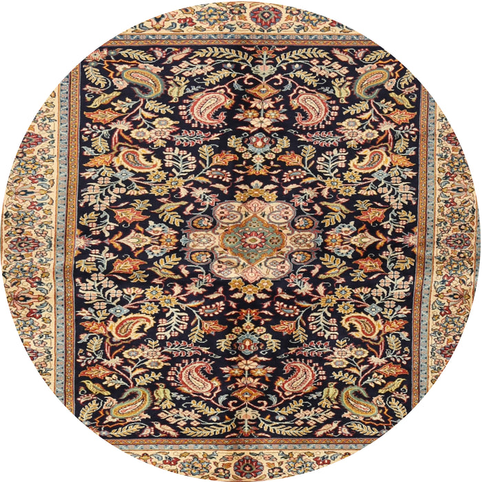 Round Traditional Red Brown Animal Rug, tr2495