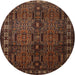 Square Machine Washable Traditional Sienna Brown Rug, wshtr2496