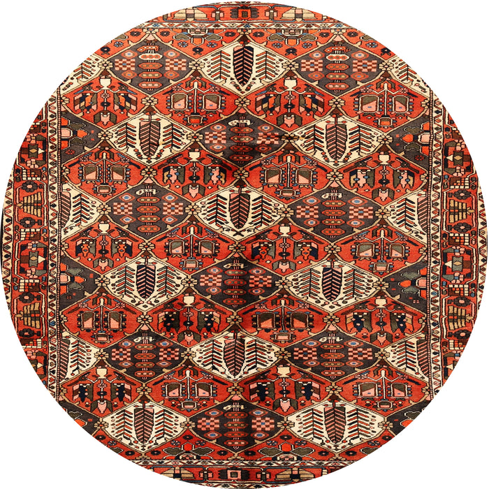 Round Traditional Crimson Red Persian Rug, tr249