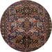 Round Traditional Brown Persian Rug, tr2500